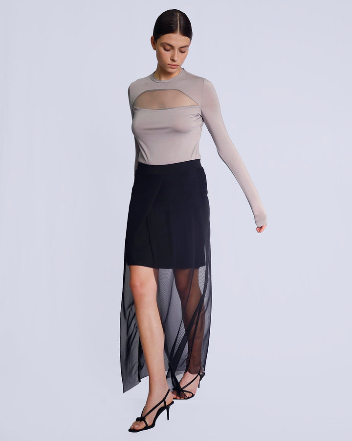 Maison Marie Saint Pierre | Skirt | KARINA | Black | Top | KANDYCE | Seal |  Steel