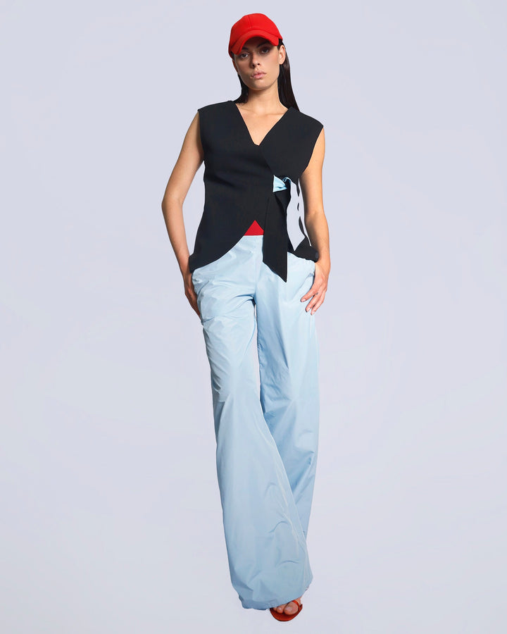 Maison Marie Saint Pierre | Tops | KHADIJA | Black | Light Blue | Pants | KARIM | Light Blue | Red
