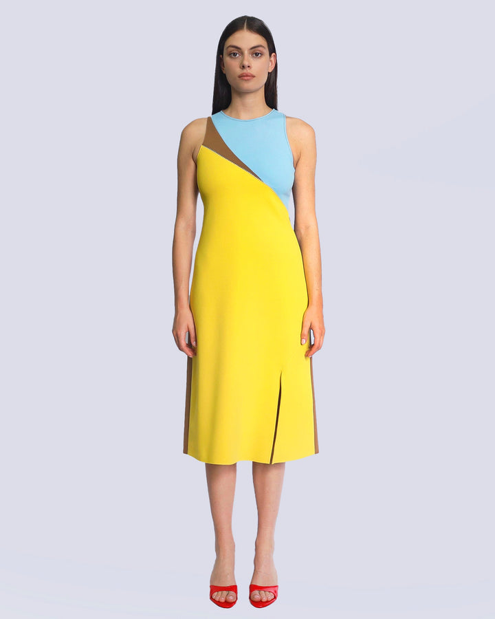 Maison Marie Saint Pierre | Dress | KAELA | Light Blue | Umber | Yellow Blue