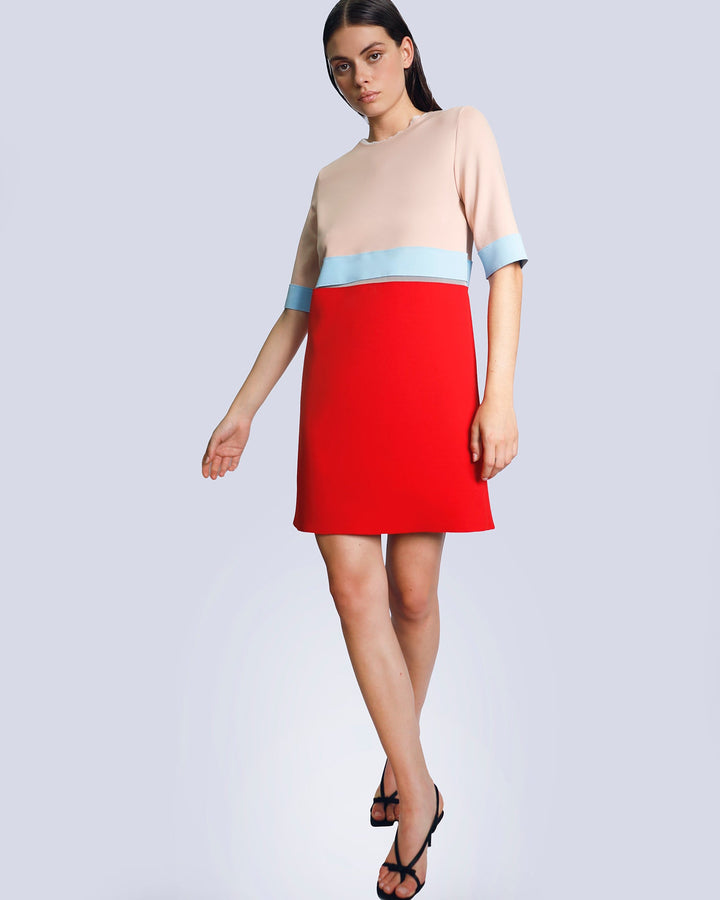 Maison Marie Saint Pierre | Dress | KALANI | Blossom | Light Blue | Red