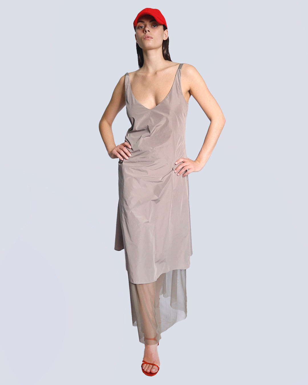 Maison Marie Saint Pierre | Dress | KAROL | Taupe | Smoke | Necklace | ELLE | Fog