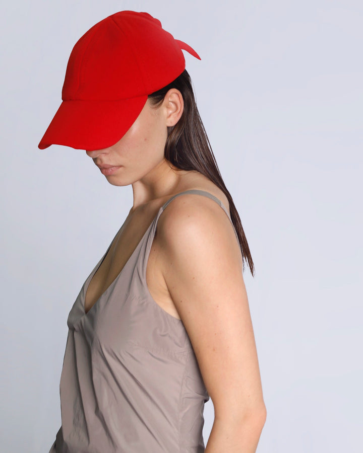 Maison Marie Saint Pierre | Dress | KAROL | Taupe | Smoke | Hat | KATHEL | Red