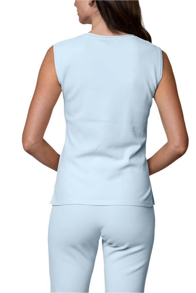 Teresa Round Neck Tank Top, Powder Blue