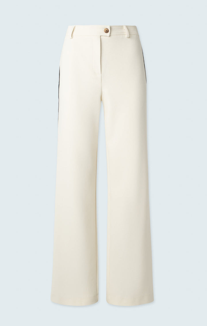 Wide leg pant with side stripe