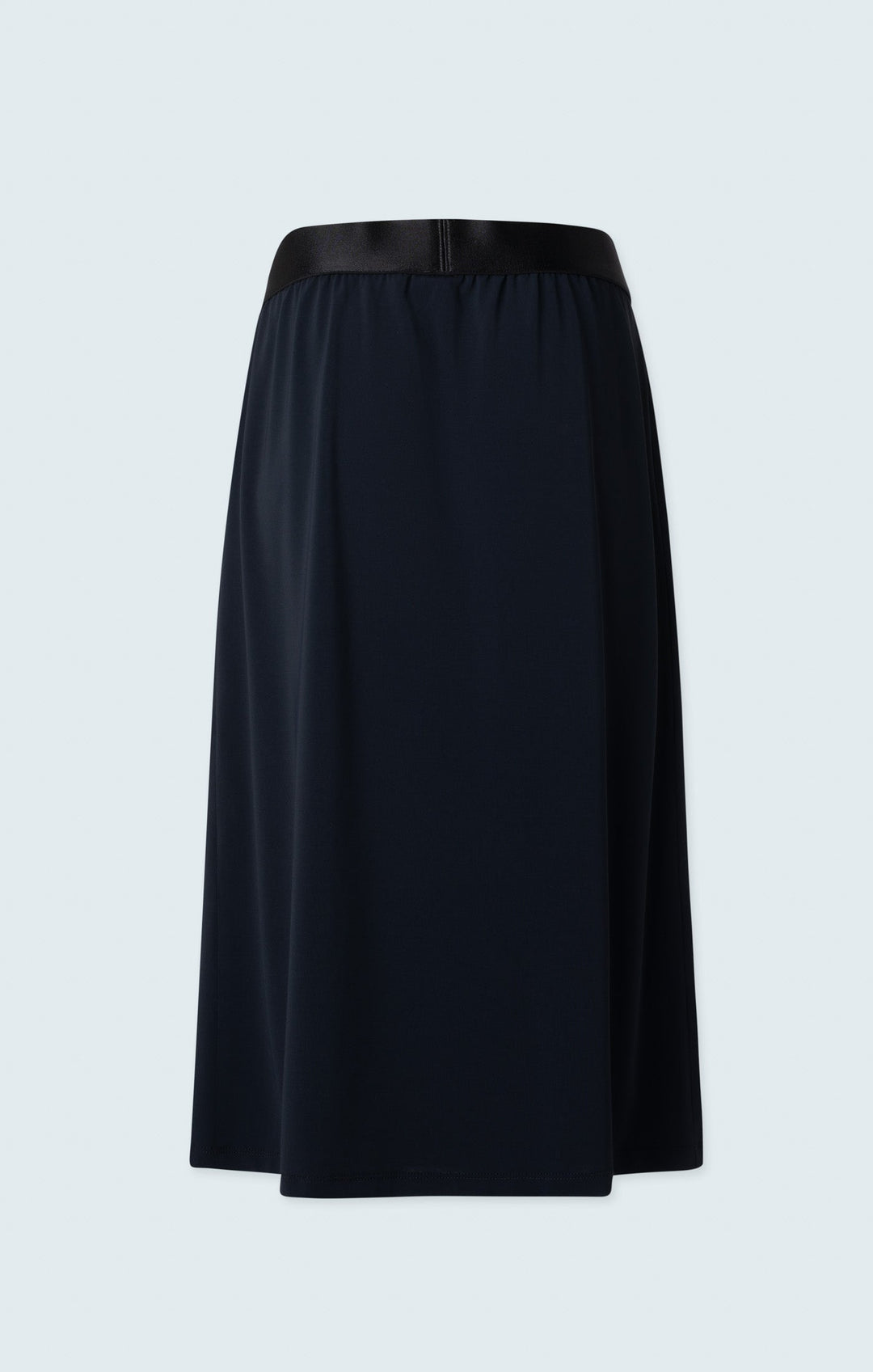 Elastic waist skirt with front slit