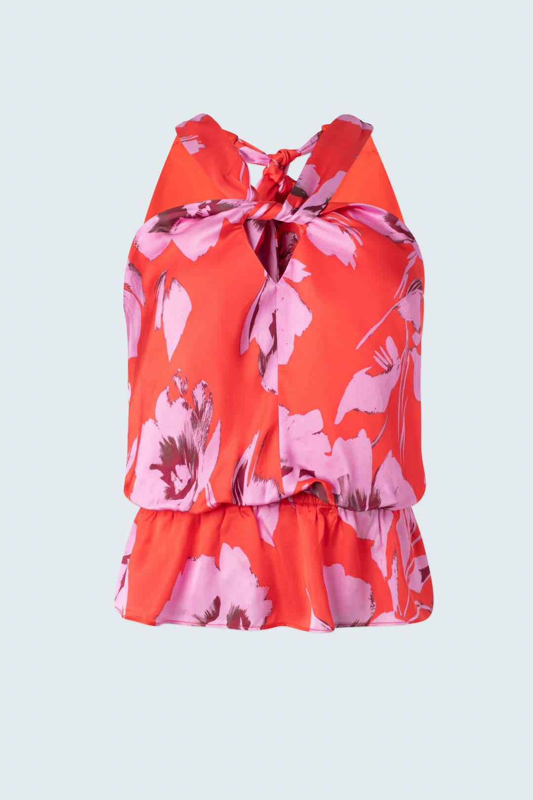 Printed top with knot detail at neck