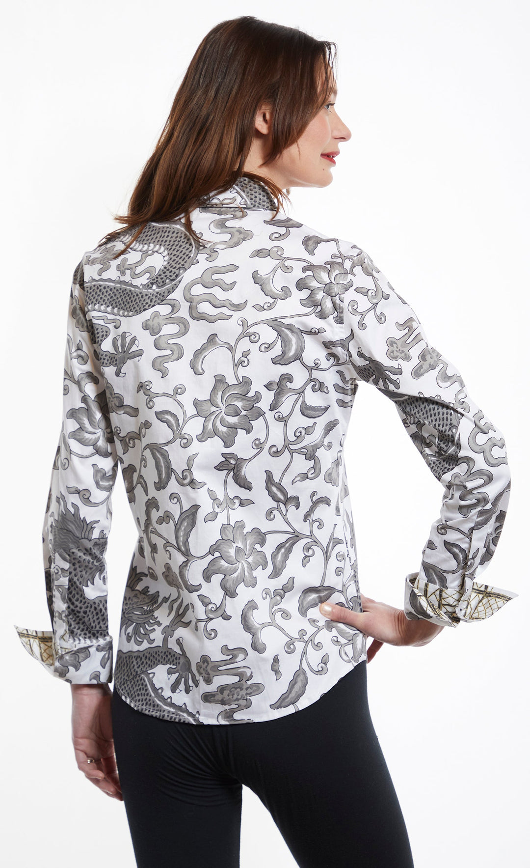 Rome Shirt with Grey Dragon Print XS / 402-M502