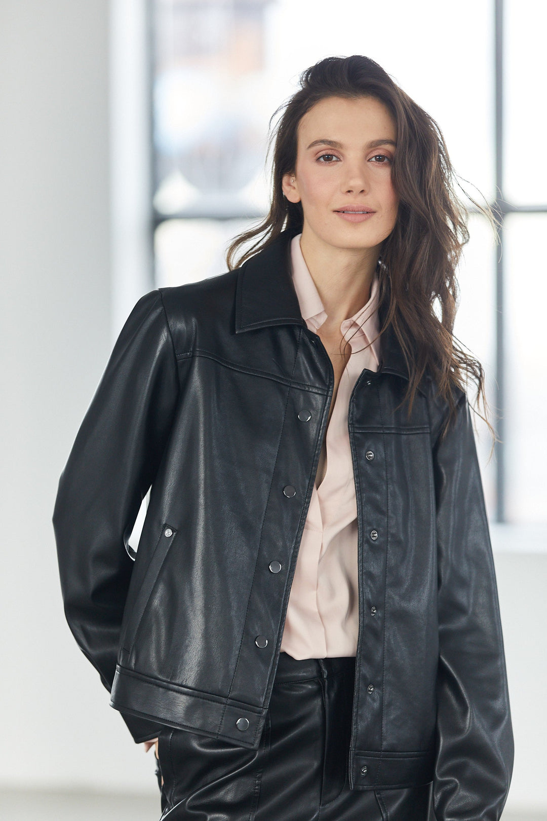 Sadie Short Vegan Leather Jacket