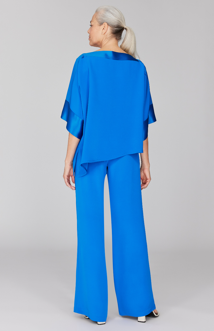 Silk Essential Wide Leg Pant w/Flat Front & Back Elastic