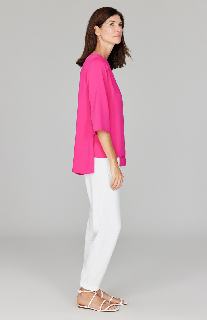 Lustrous Crepe Double Layer Tunic