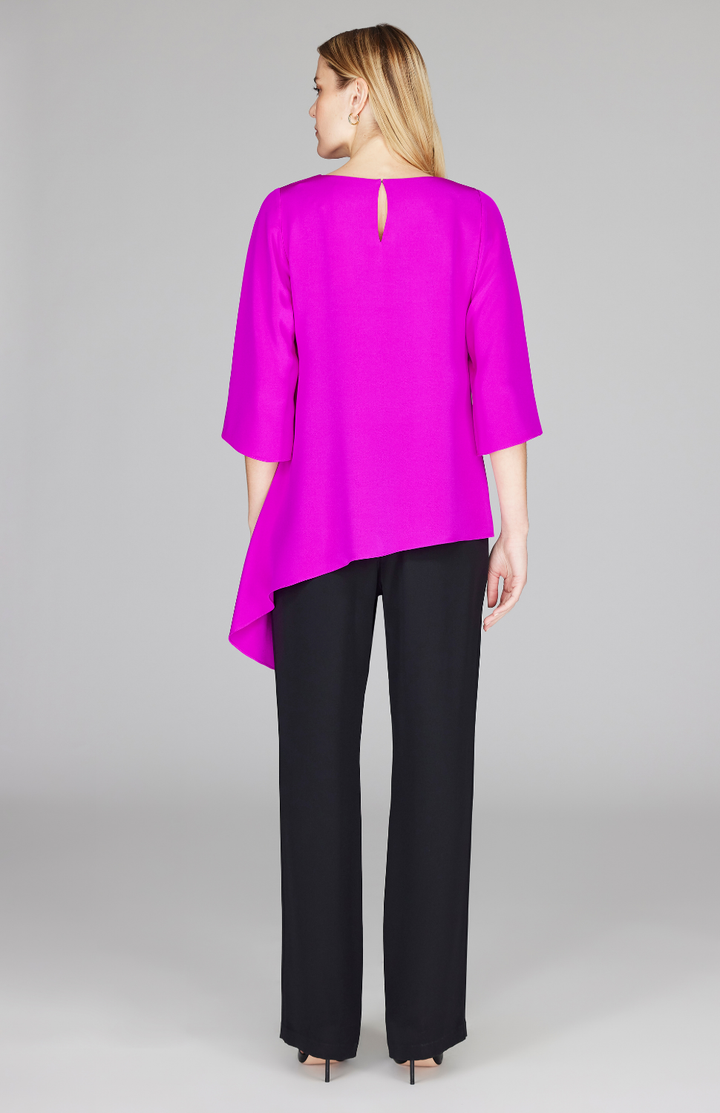 Silk Asymmetric Side Drape Tunic