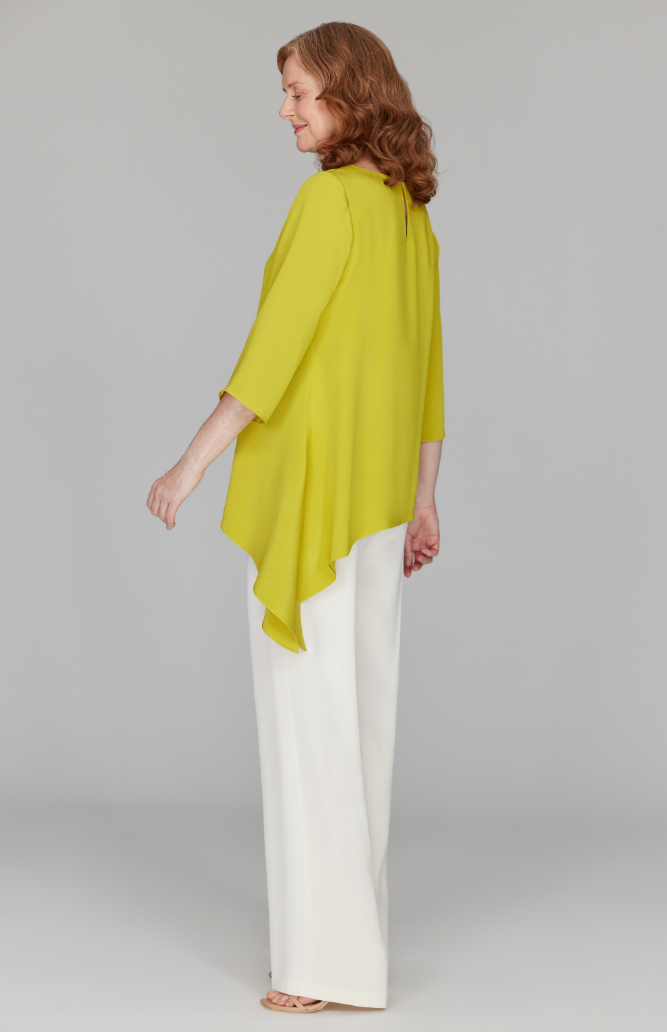 Silk Asymmetric Side Drape Tunic