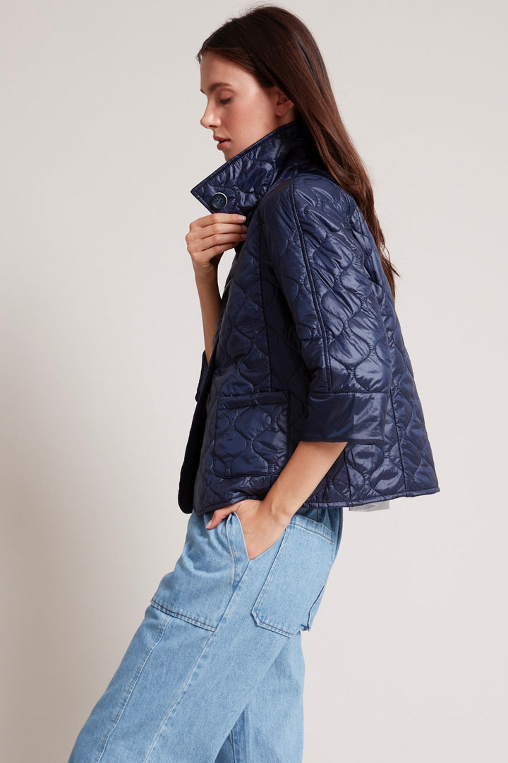 Tenley quilted wave 3/4 sleeve jacket