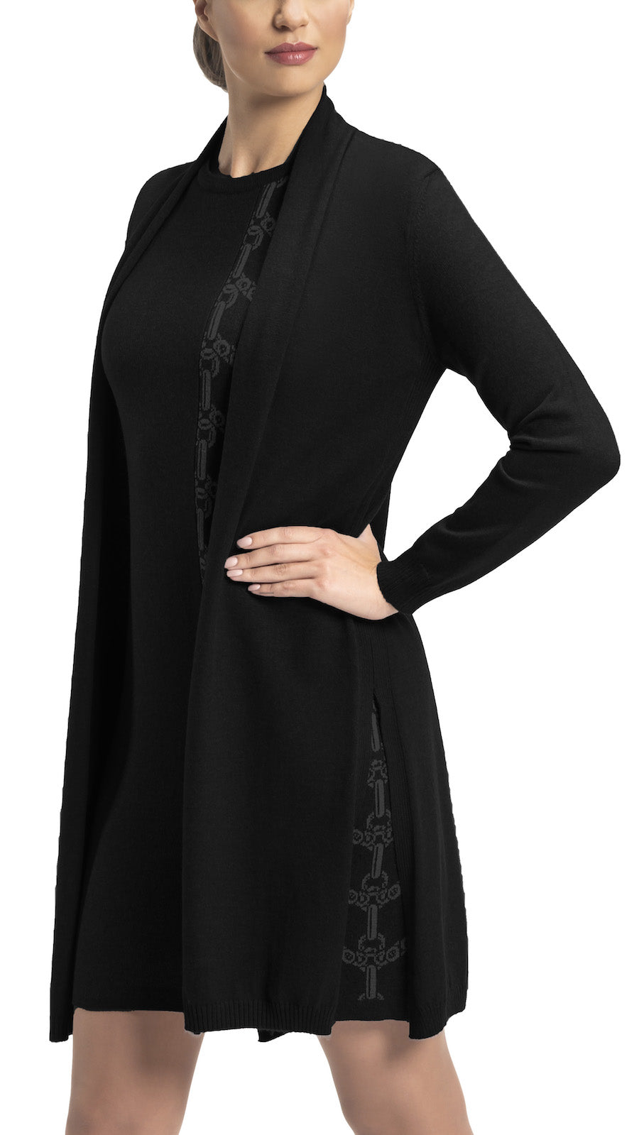 Tina long cardigan, Black