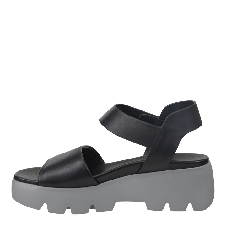 NAKED FEET - ALLOY in BLACK GREY Platform Sandals