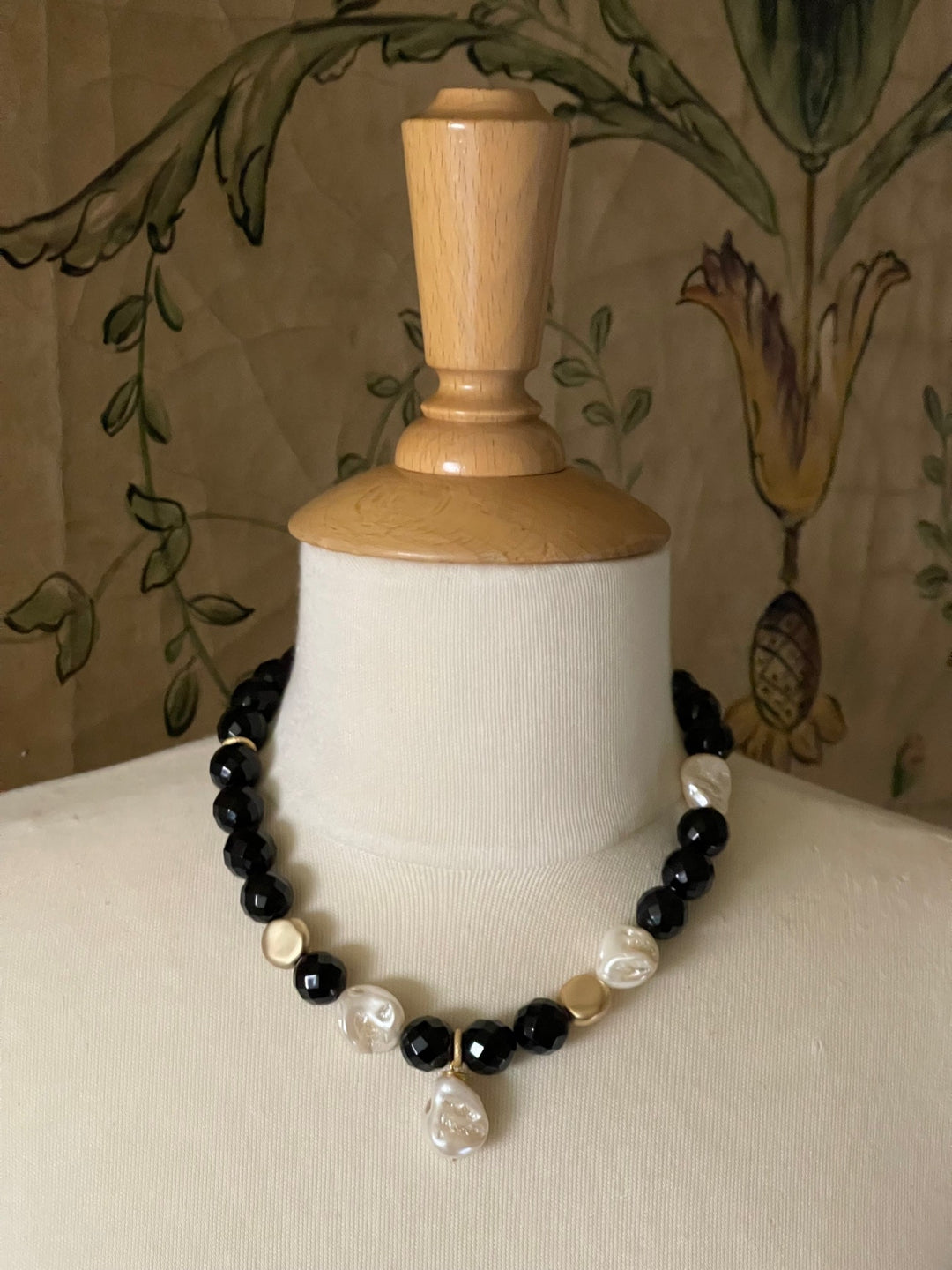 Baroque Pearl And 14mm Black Jade Limited Edition Necklace