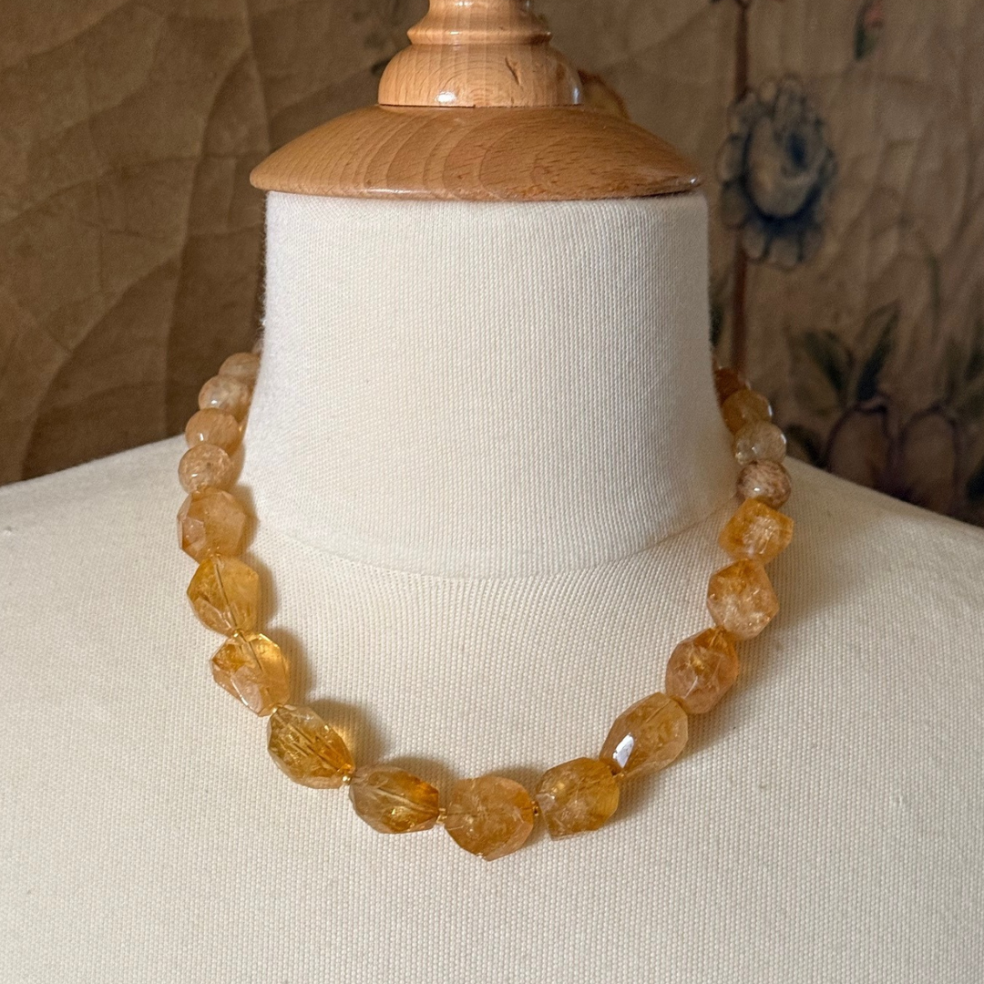 Citrine Quartz And Citrine Nugget Necklace