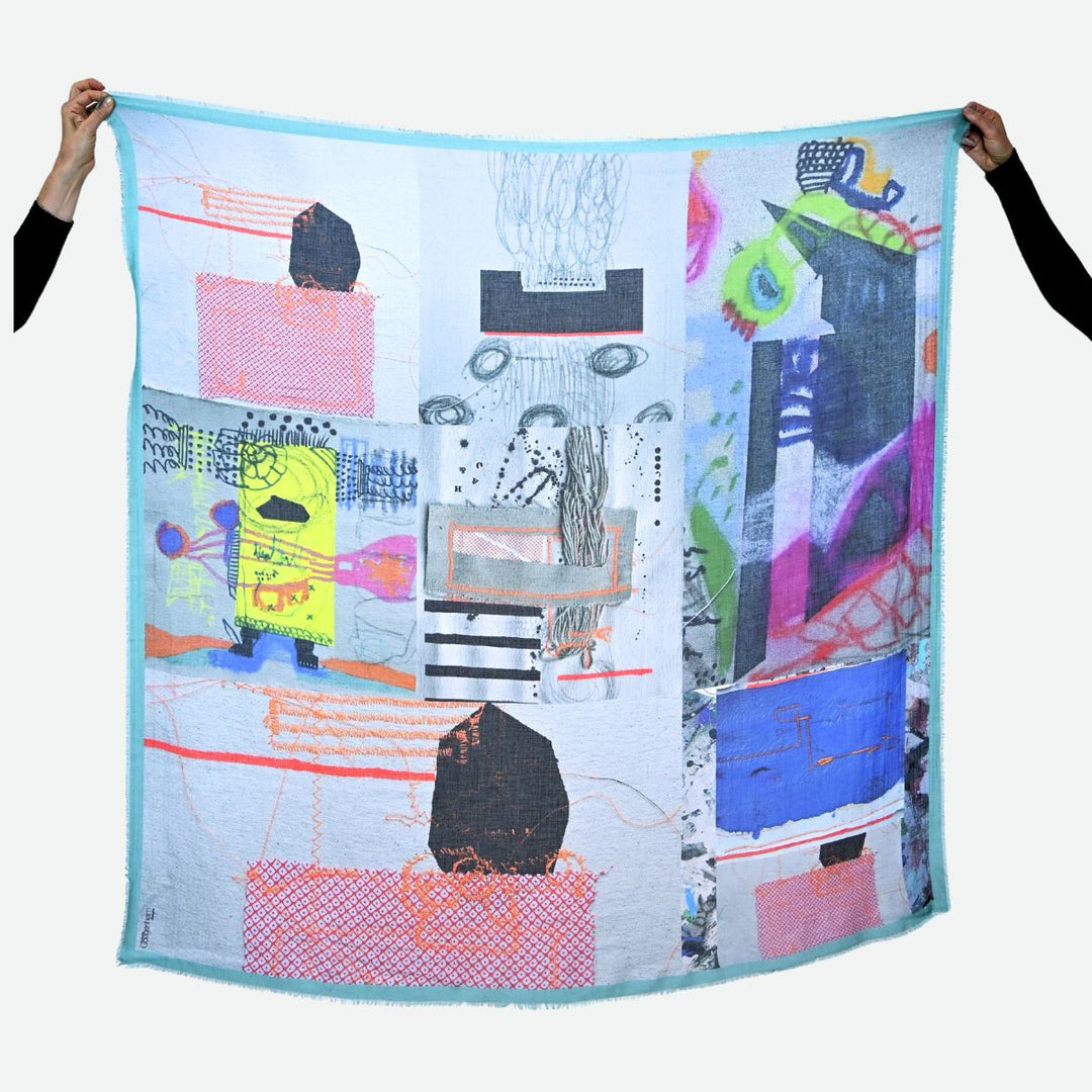 Collage Silk Modal Scarf