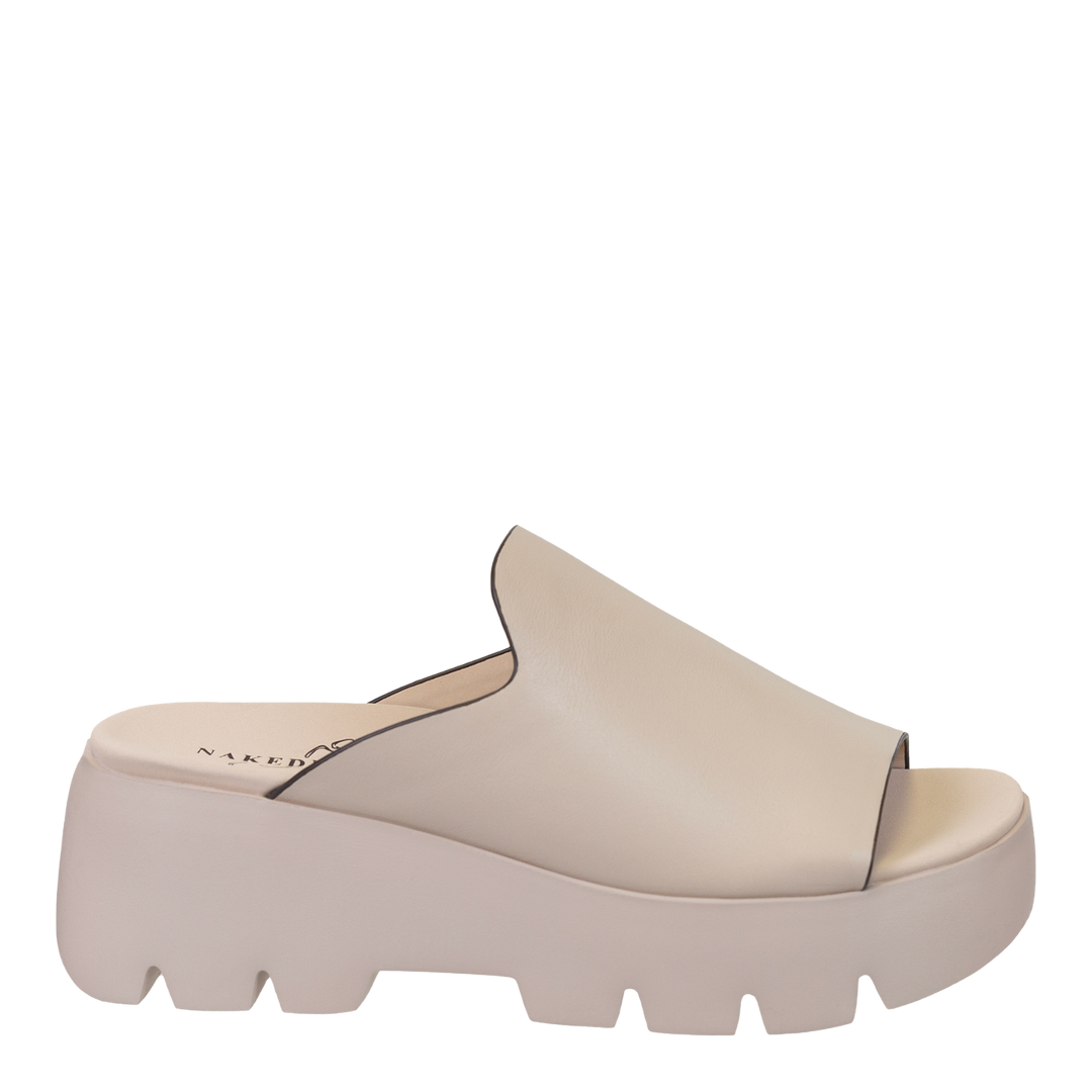 NAKED FEET - DRIFT in BEIGE Platform Sandals