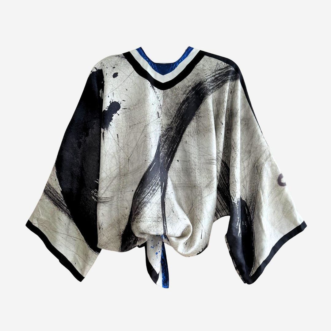 Ecriture Silk Kimono Robe