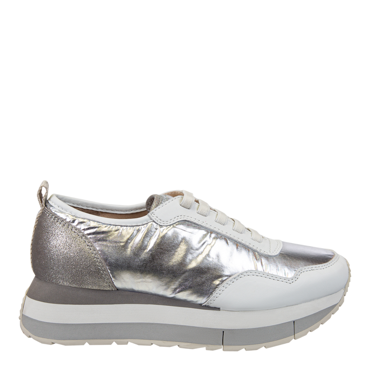 NAKED FEET - KINETIC in SILVER Platform Sneakers