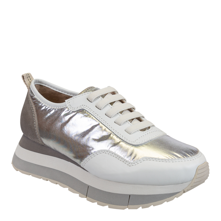 NAKED FEET - KINETIC in SILVER Platform Sneakers