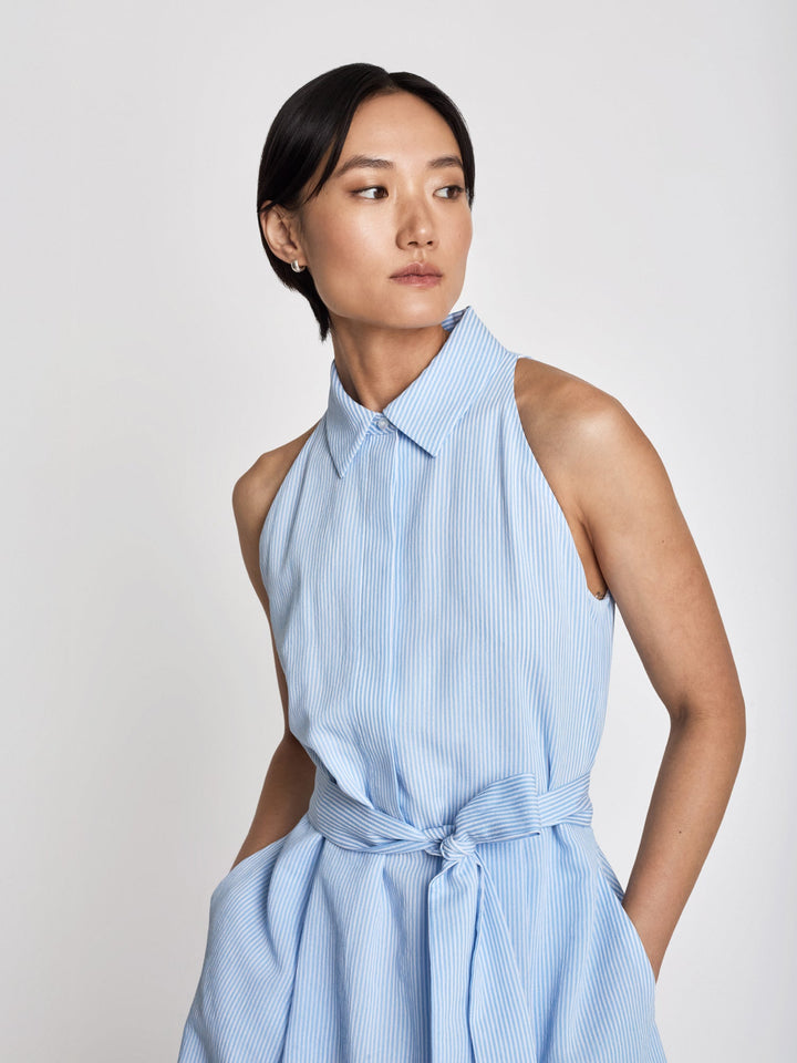 Easy fit halter shirt dress