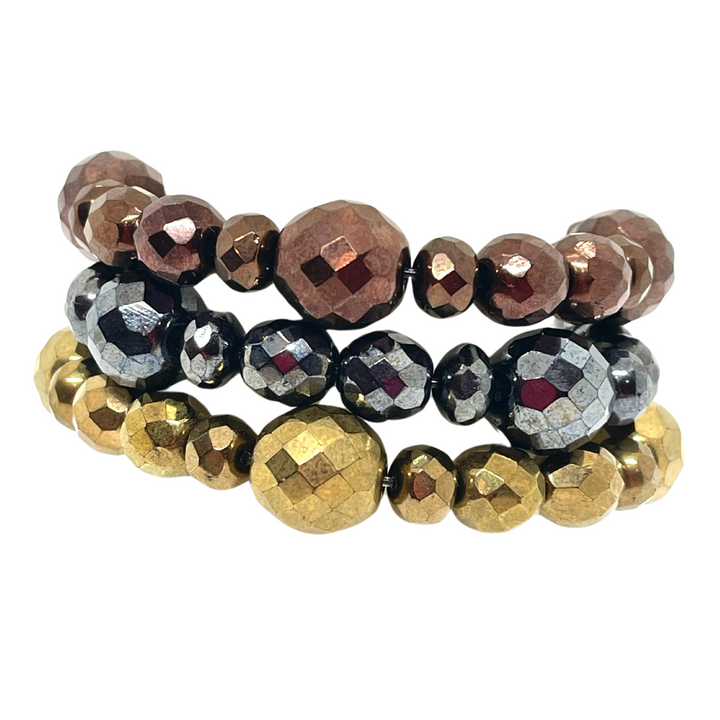 Brown Metallic Fire Polish Crystal Bracelet