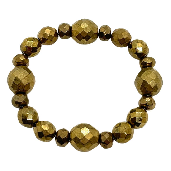 Gold Metallic Fire Polish Crystal Bracelet