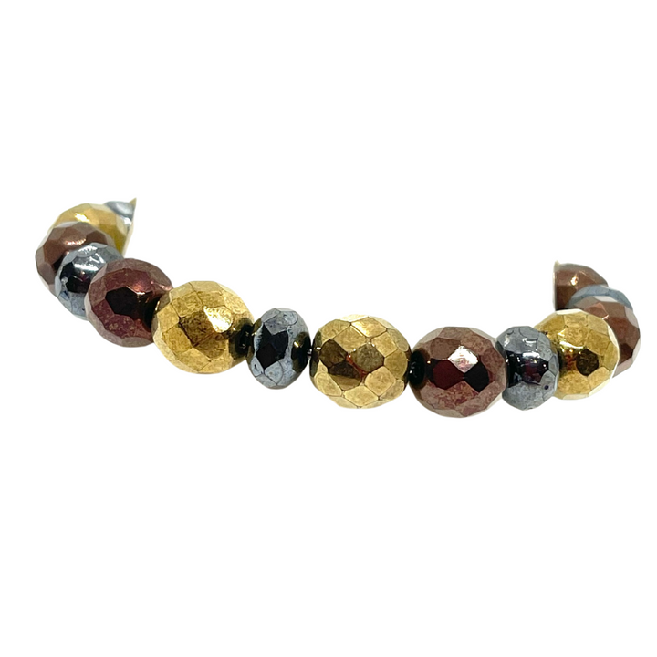 Multi Metallic Fire Polish Crystal Bracelet