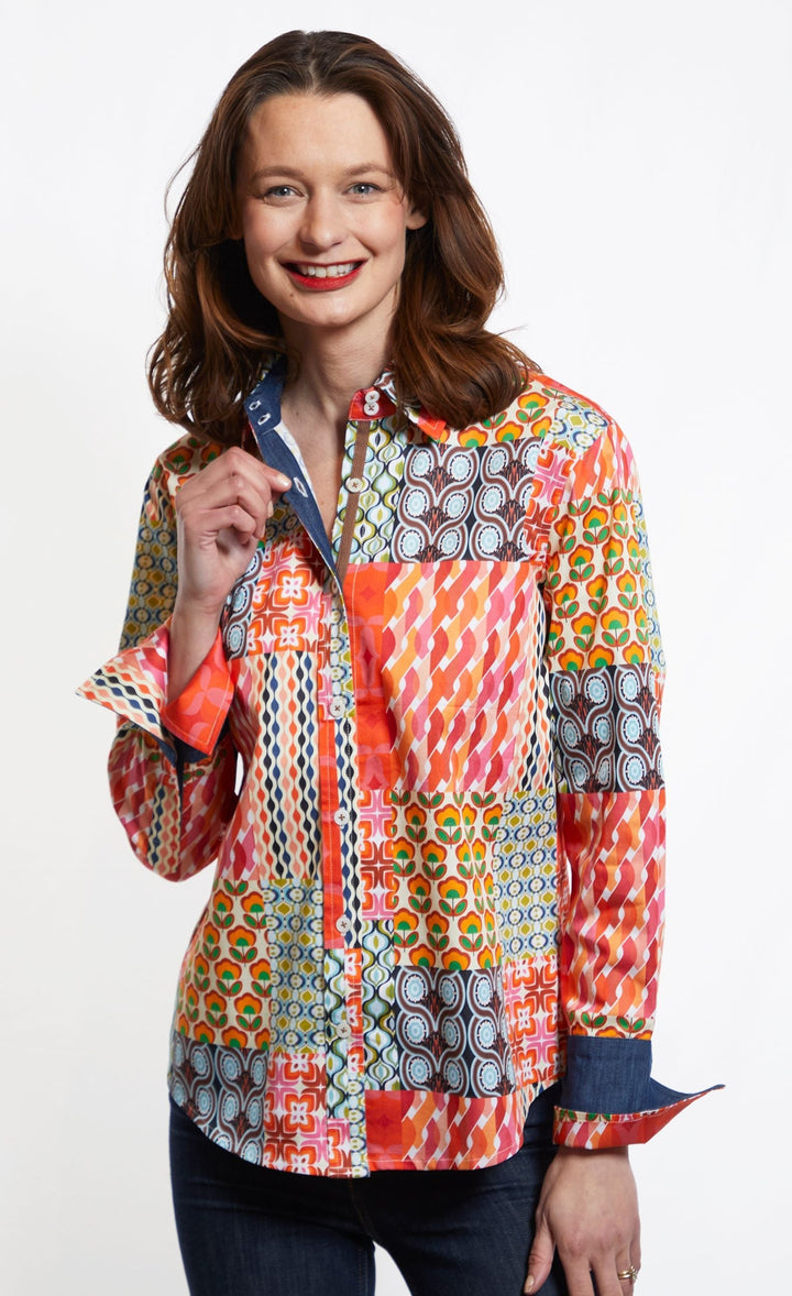 Rome Shirt Multi Patchwork Print