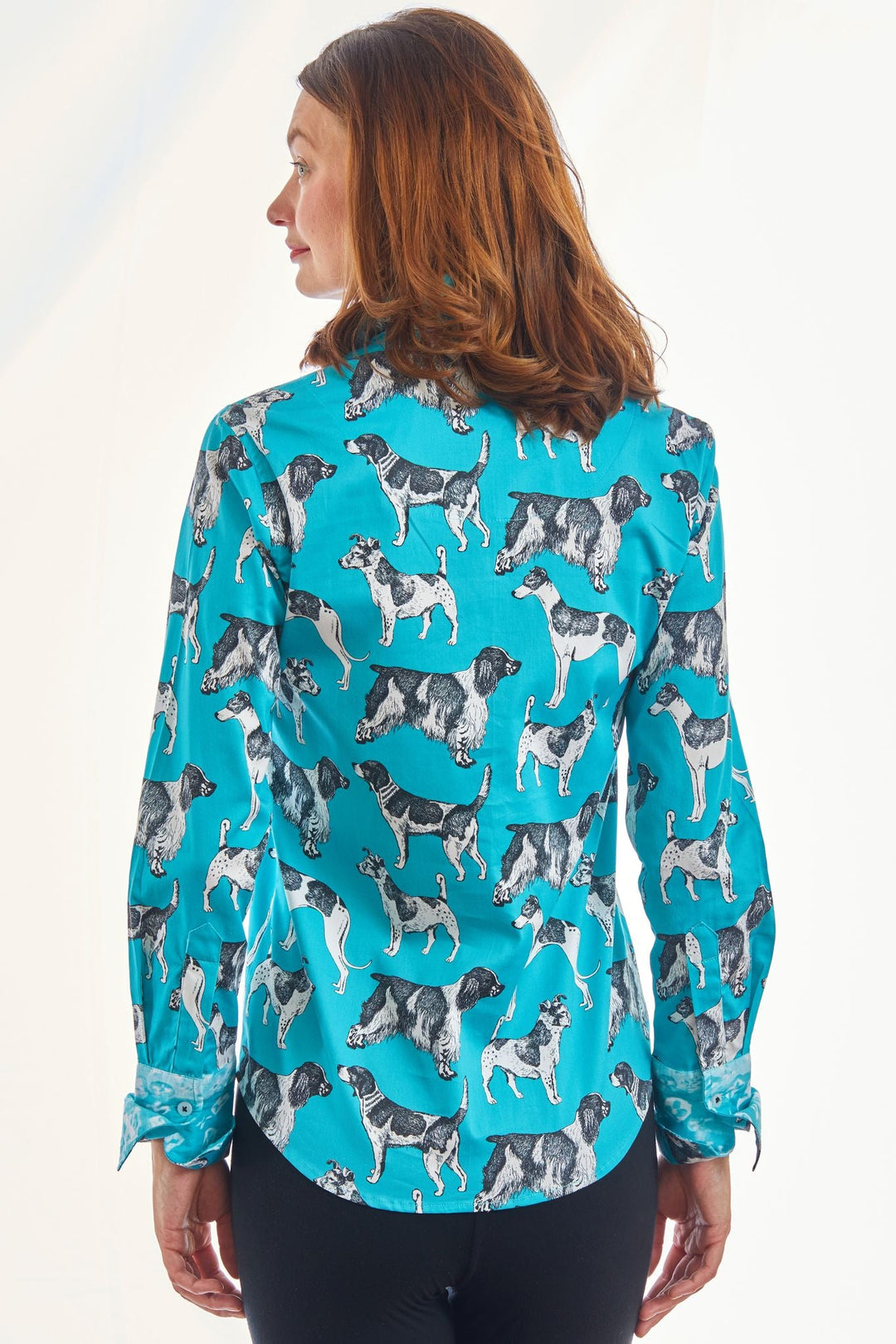 Rome Shirt Turquoise  Ground Black White Pooches