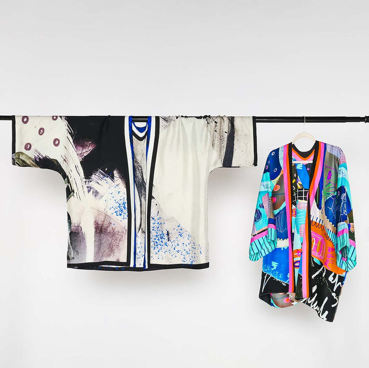Ecriture Silk Kimono Robe