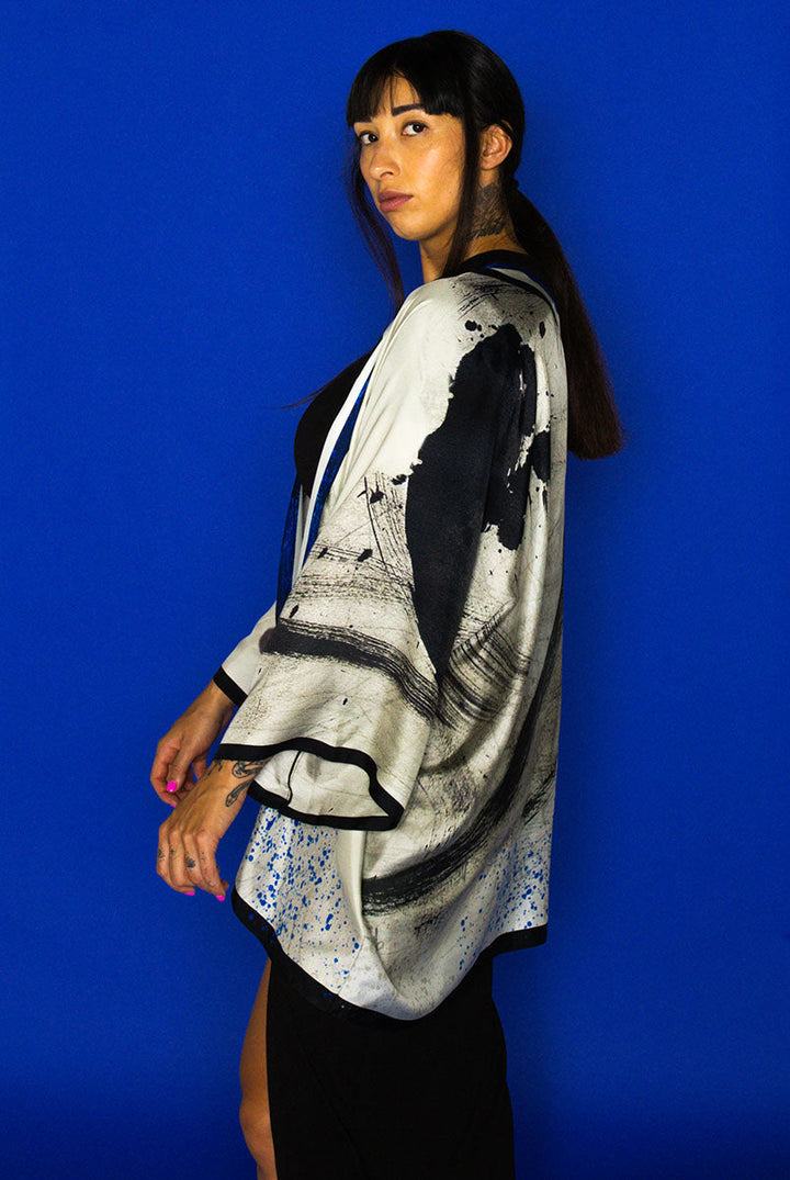 Ecriture Silk Kimono Robe