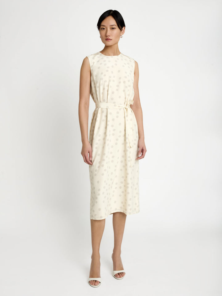 Polka dot silk dress