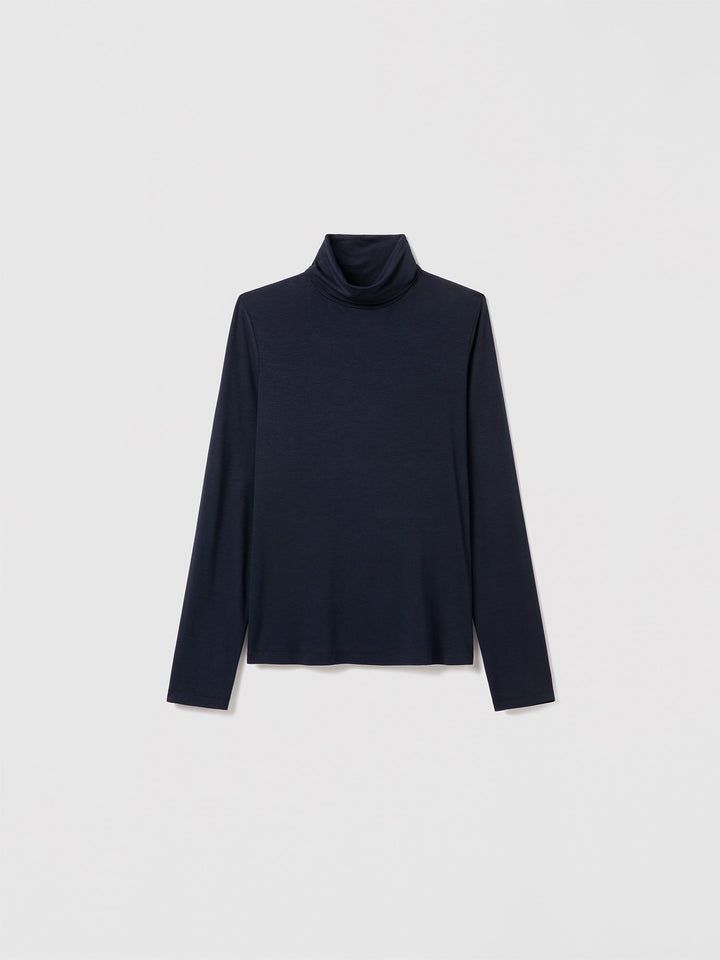 Jersey fitted turtleneck