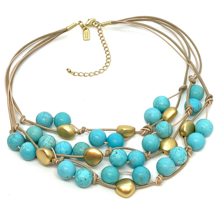 Turquoise Howlite Torsade Necklace