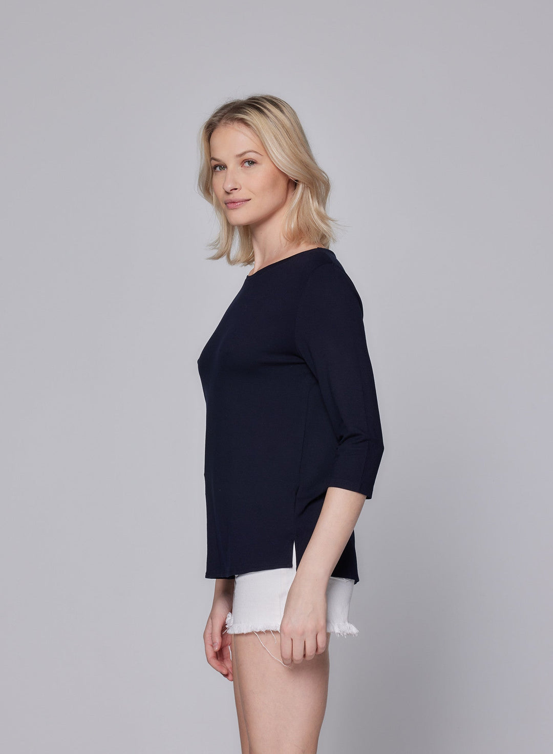 Soft Touch Relaxed 3/4 Sleeve Boatneck T-Shirt - BOATNECK 3/4 SLV - Majestic Filatures North America