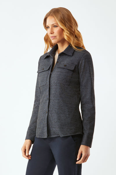 Shirt Jacket With Zip-Out Liner - Indigo Tweed