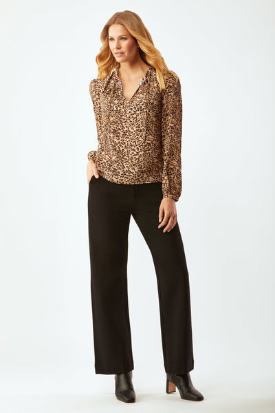 Chastain Blouse With Beaded Ties - Classic Animal