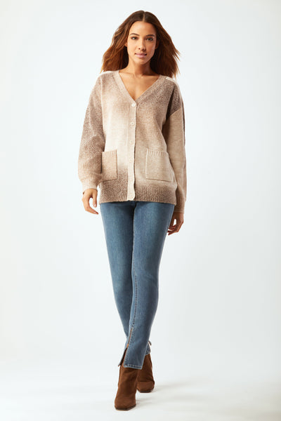 Space Dye Cardigan - Neutral Ombre