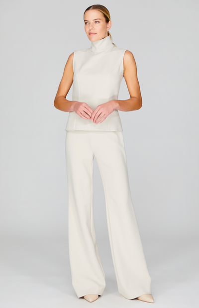 Double Face Flare Pant w/Back Zip