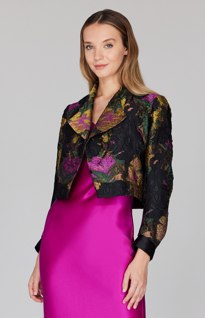 Floral Renaissance Short Jacket with Pleat Sleeve