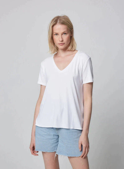 Soft Touch Short Sleeve Relaxed V-Neck T-Shirt - V NECK S/S - Majestic Filatures North America