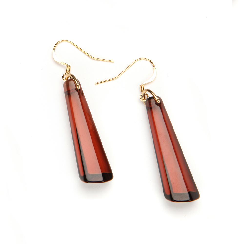 Crystal Drop Resin Earring - Small Amber