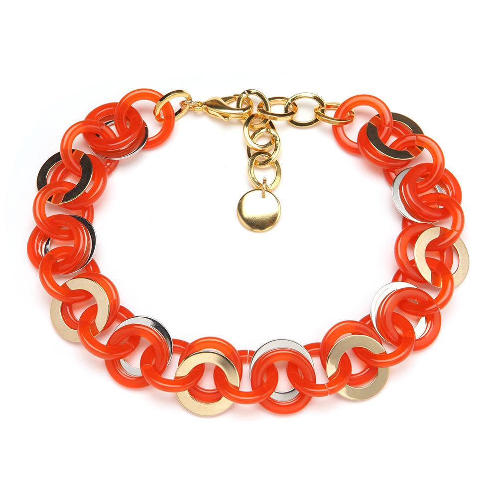 Mini Sea Chain Resin Necklace Mandarin