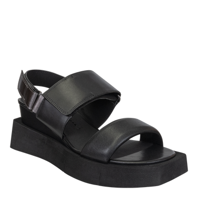 NAKED FEET - PARADOX in BLACK Wedge Sandals